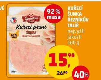 Penny Market Kuřecí šunka řezníkův talíř, 100 g nabídka