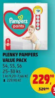 Penny Market Plenky pampers value pack, 25-30 ks nabídka