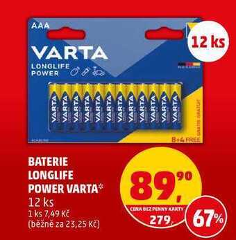 Penny Market Baterie longlife power varta, 12 ks nabídka