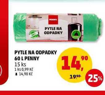 Penny Market Pytle na odpadky 60 l, 15 ks nabídka