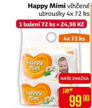 Teta Happy mimi vlhčené ubrousky 4x 72 ks nabídka