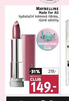 Rossmann Maybelline rtěnka nabídka