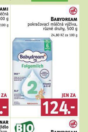 Rossmann Babydream pokračovací mléčná výživa nabídka