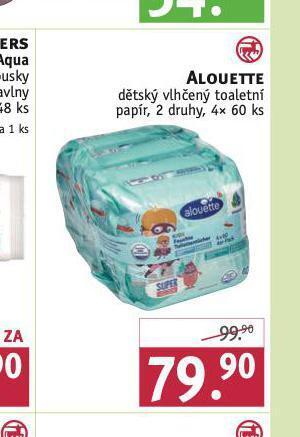 Rossmann Alouette dětský vlhčený toaletní papír nabídka