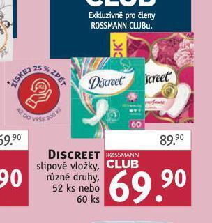 Rossmann Discreet slipové vložky nabídka