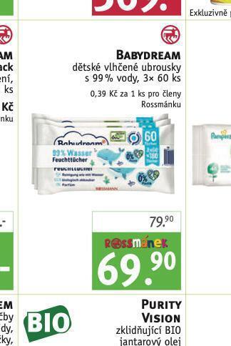 Rossmann Babydream dětské vlhčené ubrousky nabídka