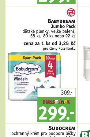 Rossmann Babydream jumbo pack dětské plenky nabídka