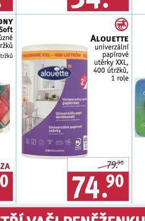 Rossmann Alouette univerzální papírové utěrky xxl nabídka