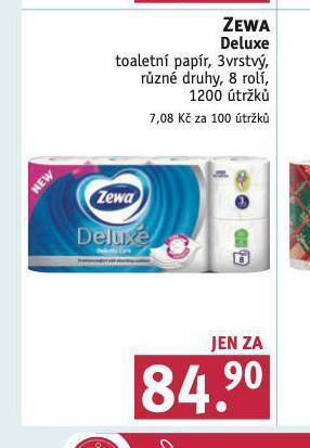 Rossmann Zewa deluxe toaletní papír nabídka