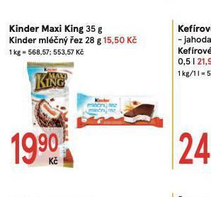 Žabka Kinder mléčný řez nabídka