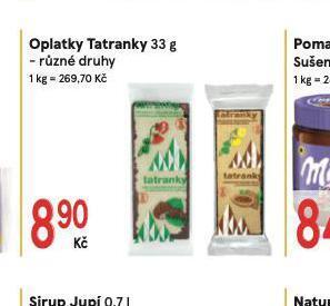 Žabka Oplatky tatranky nabídka