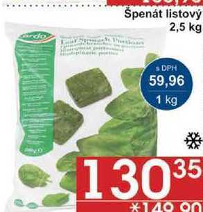 Špenát listový, 2,5 kg