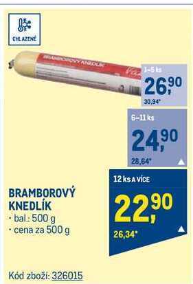 Makro V-tek bramborový knedlík 500 g nabídka