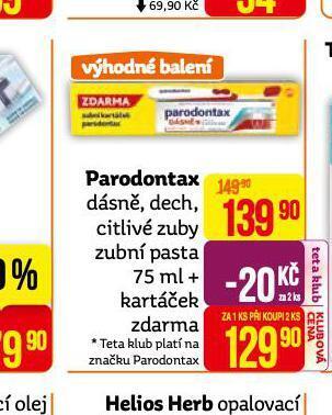 Teta Parodontax zubní pasta nabídka