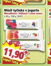Norma Müsli tyčinka v jogurtu nabídka