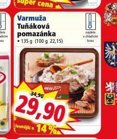 Norma Varmuža tuňáková pomazánka nabídka