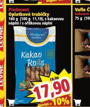 Norma Piedmont oplatkové trubičky nabídka