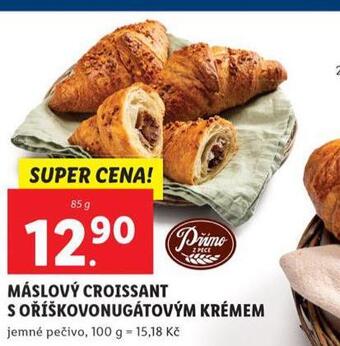 Lidl Máslový croissant s oříškovonugátovým krémem nabídka
