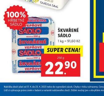 Lidl Škvařené sádlo nabídka