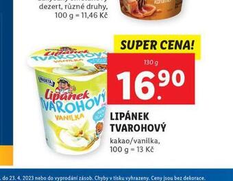 Lidl Lipánek tvarohový nabídka