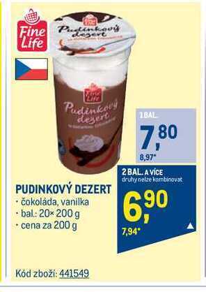 Makro Fine life pudinkový dezert 200 g nabídka