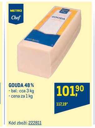 Makro Metro chef gouda 48% 1 kg nabídka