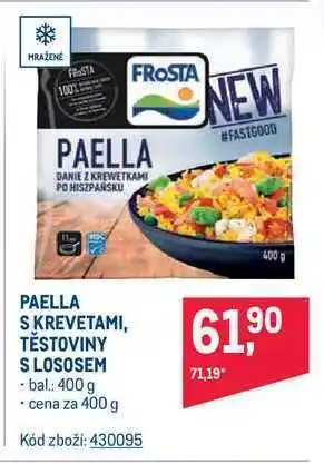 Makro Frosta paella skrevetami / těstoviny s lososem 400 g nabídka