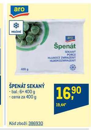 Makro Aro špenát sekaný 400 g nabídka