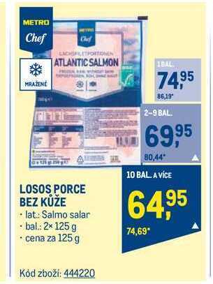 Makro Metro chef losos porce bez kůže 125 g nabídka