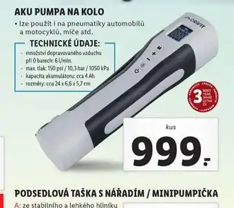 Lidl Aku pumpa na kolo nabídka