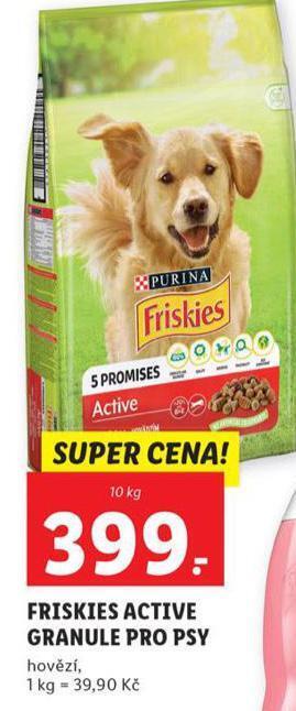 Lidl Friskies active granule pro psy nabídka
