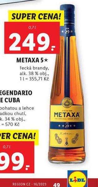 Lidl Metaxa 5* nabídka