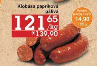 Jip Klobása papriková pálivá, 100 g nabídka