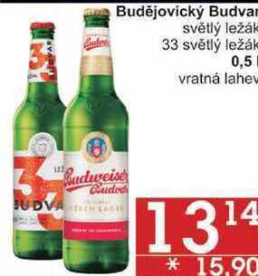 Jip Budějovický budvar světlý ležák, 0,5 l nabídka