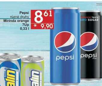 Jip Pepsi různé druhy, 0,33 l nabídka