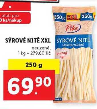Lidl Sýrové nitě xxl, 250 g nabídka