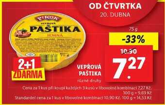 Lidl Vepřová paštika, 75 g nabídka