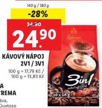 Lidl Kávový nápoj 2v1/3v1, 140 g/180 g nabídka