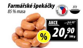 ZEMAN Farmářské špekáčky 85%, 100 g nabídka