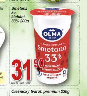 Hruška Olma smetana ke šlehání 33% nabídka