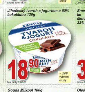 Hruška Jihočeský tvaroh s jogurtem a 60% čokoládou nabídka