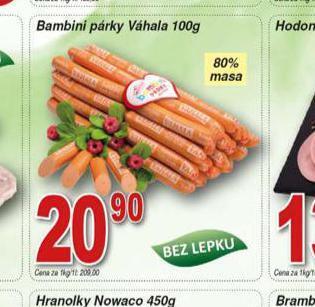 Hruška Bambini párky nabídka