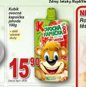 Hruška Kubík ovocná kapsička jahoda nabídka