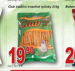 Hruška Club tradiční trvanlivé tyčinky nabídka