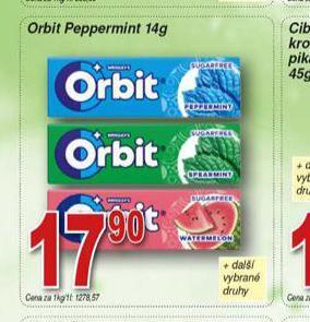 Hruška Orbit peppermint nabídka