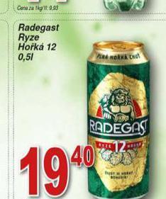 Hruška Pivo radegast ryze hořká 12 nabídka