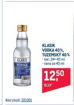 Makro Klasik vodka 40% / tuzemský 40% 40 ml nabídka