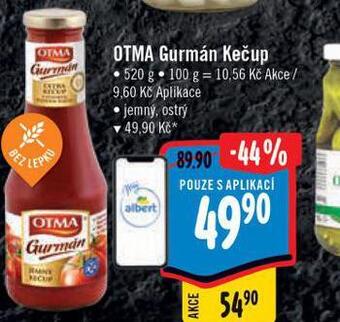Albert Otma gurmán kečup nabídka