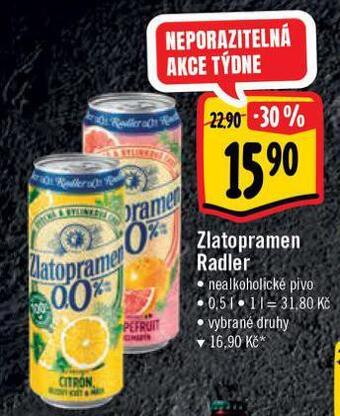 Albert Zlatopramen radler nabídka