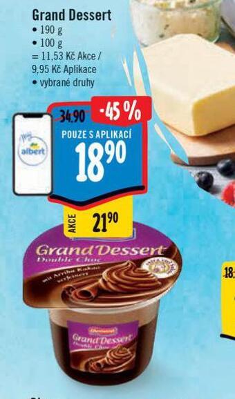 Albert Grand dessert nabídka